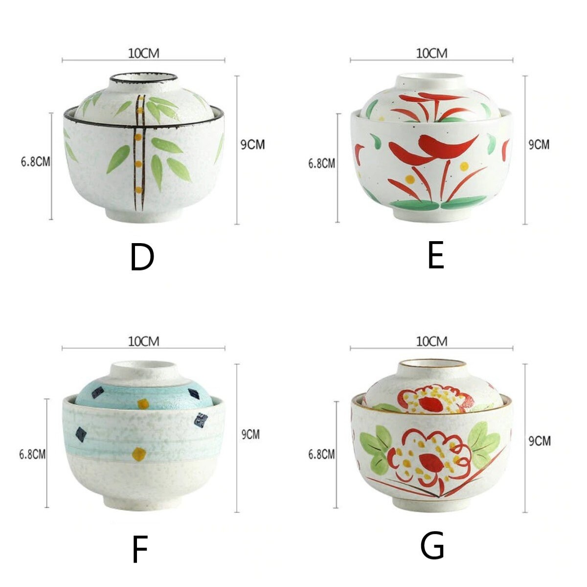 Japanese Style Art Ceramic Bowl with Lid Household Soup Rice Etsy