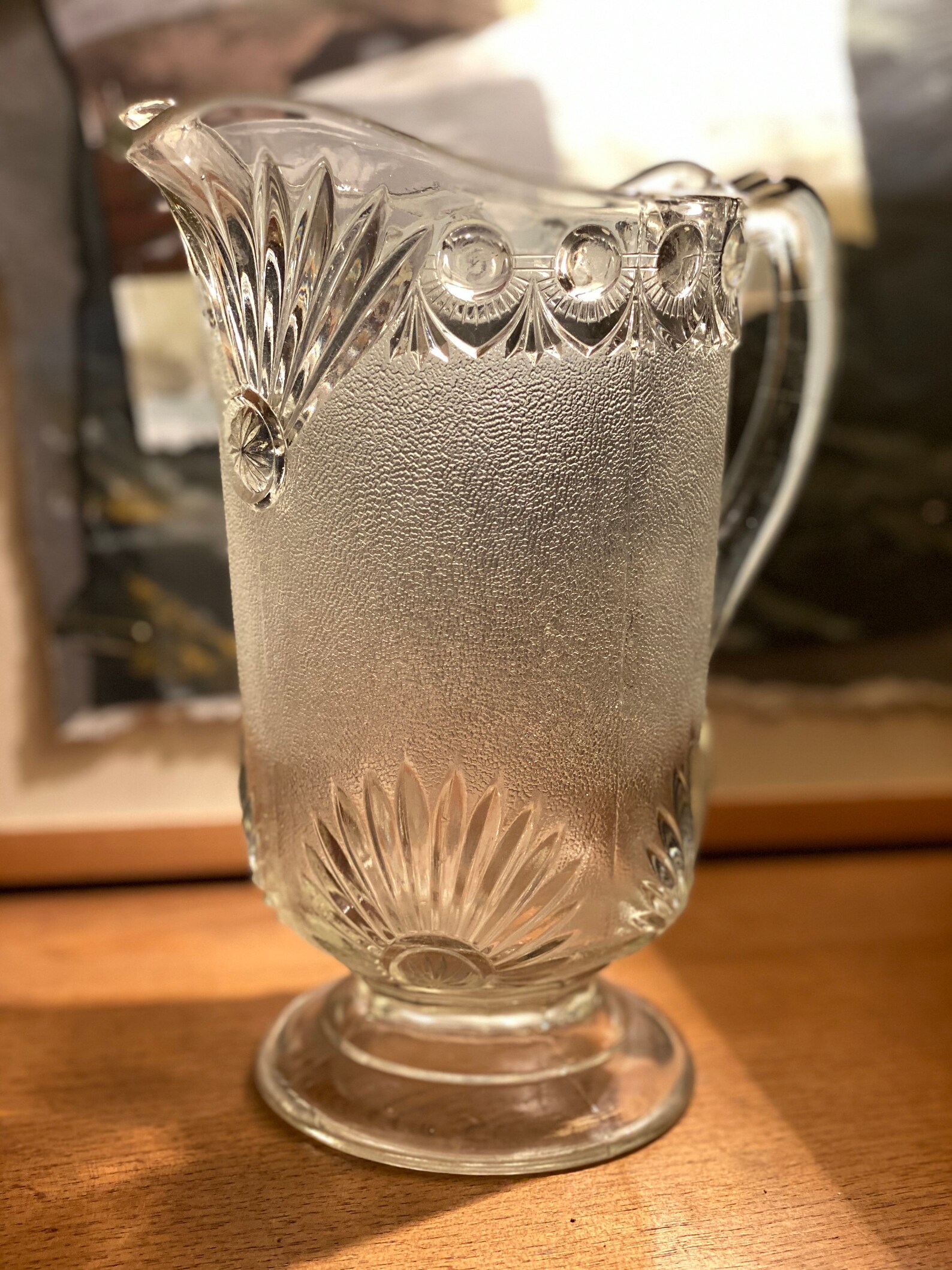 Antique Victorian Early Canadian Glass Pitcher Etsy