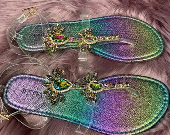 cute bedazzled sandals