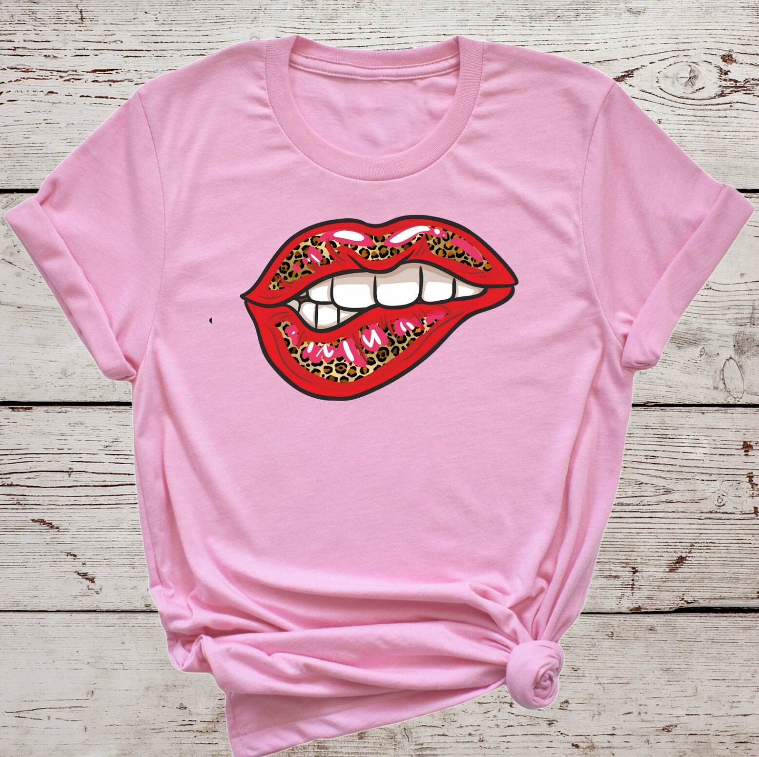 Leopard Red Lips Short-sleeve Unisex T-shirt - Etsy