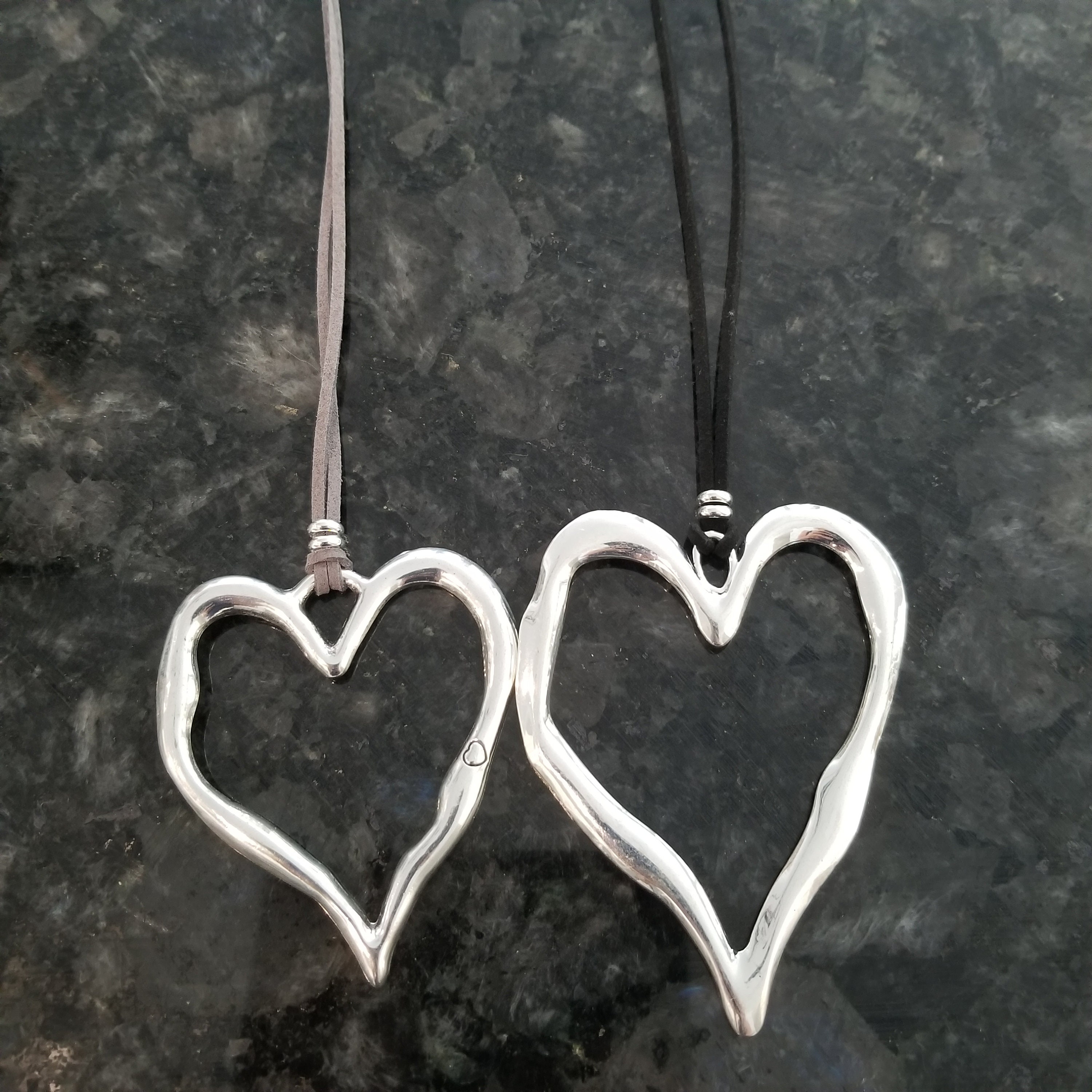 Black Heart Necklace Sterling Silver - Etsy