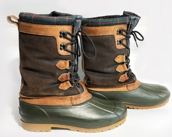 Womens Rain Boots Size 11 | Womens Duck Boots | Womens size 11 Boots | Wool Lined Boots | Green Duck Boots | Womens Snow Boots | Womens Boot