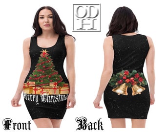 Christmas Bodycon Dress Women, Sexy Christmas Dress, Sexy Mini Holiday Dress, Tight Christmas dress, Christmas Mini Dress, Christmas Bells