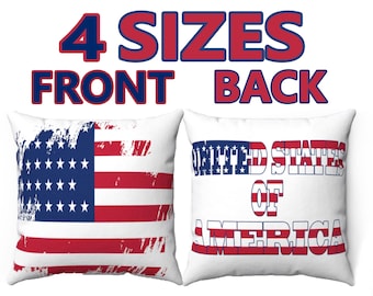 American Flag Pillow | United States of America Pillow | American Decor | Spun Polyester Square Pillow | 4th of July Decor | Patriotic Flag