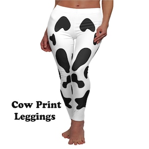 Cow Print Leggings | Cow Print Pants | Cow Pattern Yoga Pants | Sexy Leggings | Animal Print Leggings | Cow Lover