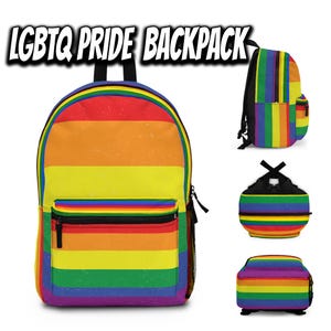 LGBTQ Pride Rainbow Backpack Gay Bookbag Vibrant School Bag, Colorful Tote, Festival Accessory, LGBTQ+ Gift, Travel Bag