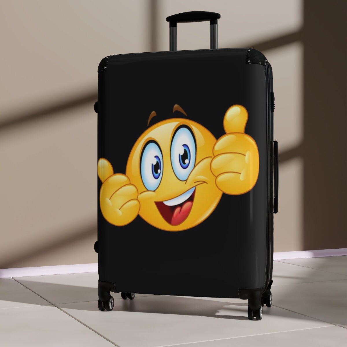 Happy Emoji Suitcases, Emoji Face Thumbs up Carry on Cabin Bag, Wheeled