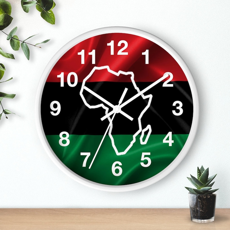 African Wall Clock 10in Pan African Wall Clock Diaspora Pan Etsy