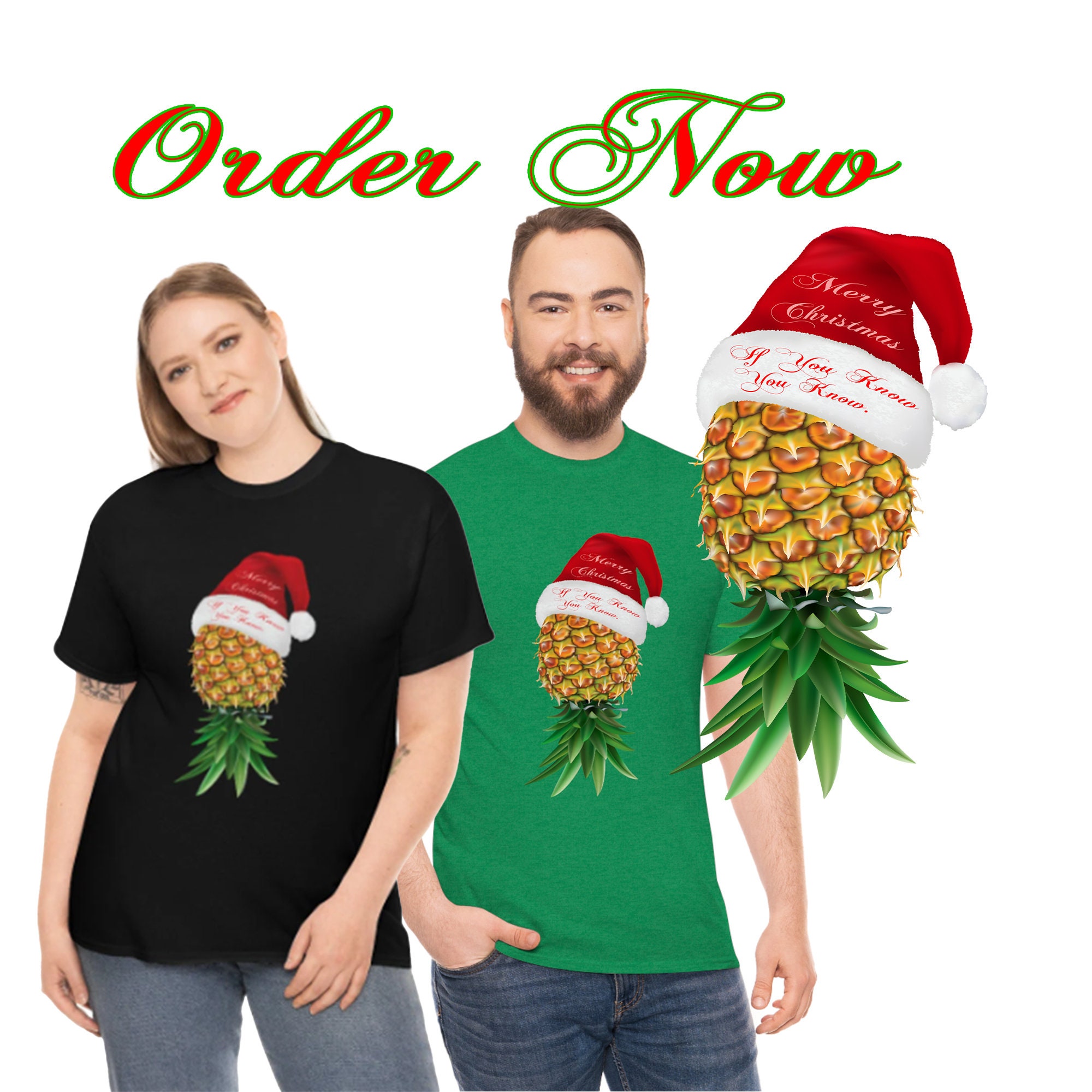Christmas Upside Down Pineapple Santa Pineapple T Shirt