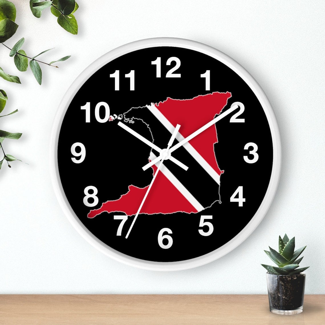 Trinidad Trinidadian Wall Clock 10 Inch Caribbean Clock Trinidad Art