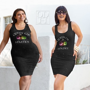 Queen of Spades QOS Dress | Queen of Spades Hotwife Fitted Racerback Dress | QOS Bodycon Dress | Sexy BBC Mini Dress | bbc Clothing