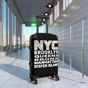 Carry on Suitcase with Wheels, New York Bag, NYC Luggage, Cabin Suitcase, Spinner Suitcase, Rolling Luggage