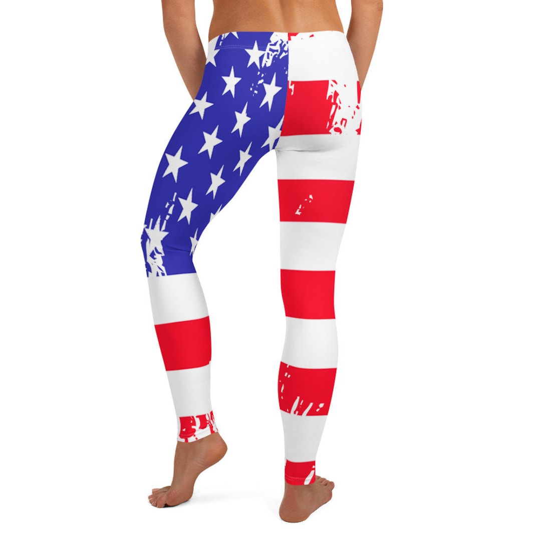 USA Flag Leggings United States Flag Leggings American Flag Leggings 4th of July Leggings