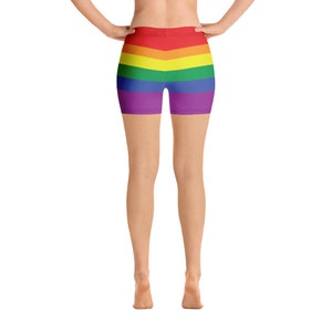 Rainbow Flag Bike Shorts, LGBT Shorts, Gay Shorts, Lesbian Shorts, Gay Flag Clothing, Womens Bike Shorts, Colorful Tight Shorts