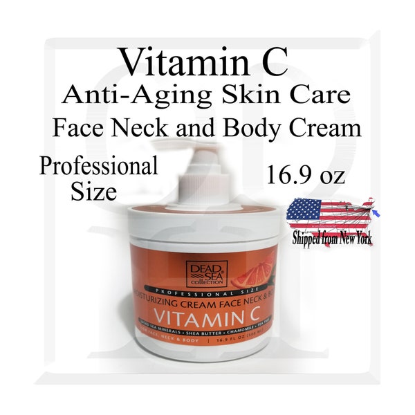 Vitamin C Moisturizer | Face Serum | Face Cream | Neck Body Cream | Professional Size 16.9oz | Anti-Aging Skin Care | Vitamin C Cream