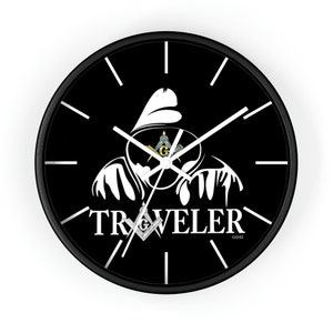 Horloge murale maçonnique Masonic | Horloge franc-maçon | Logo Franc-maçon | Cadeau maçonnique | Cadeau franc-maçon | Cadeau pour lui | Voyageur