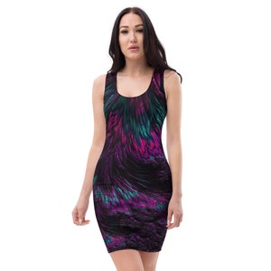 Sexy Dress, Purple Swirl Bodycon Dress, Sexy Mini Dress, Little Black Dress, Stretchy Tight Dress, Womens Club Streetwear Outfit