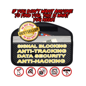 Bloqueador RFID / Bloqueador de señal / Billetera celular / Anti-Hacking / Bolsa anti-rastreo / Seguridad de datos de viaje / Titular de tarjeta de crédito / Señal de RF EMF