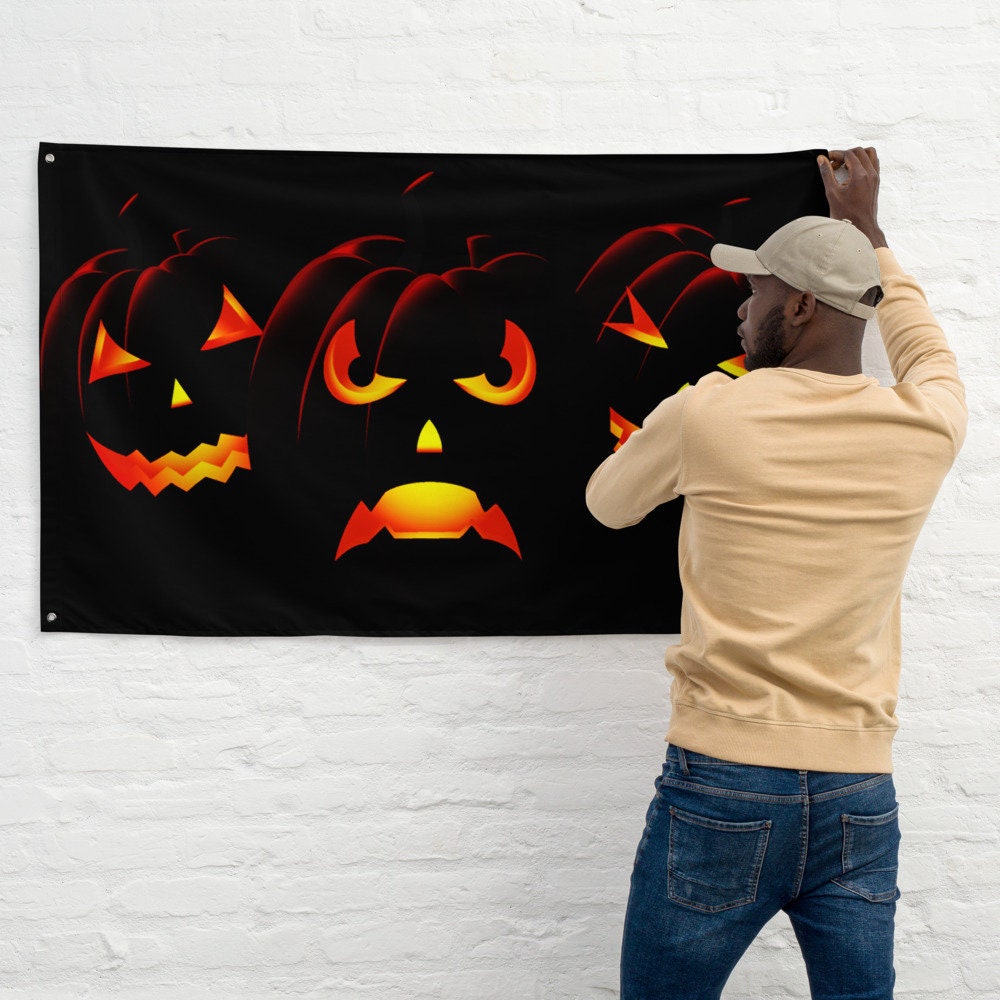 Halloween Flag, Pumpkin Flag, Scary Flag, Halloween Party Decorations ...