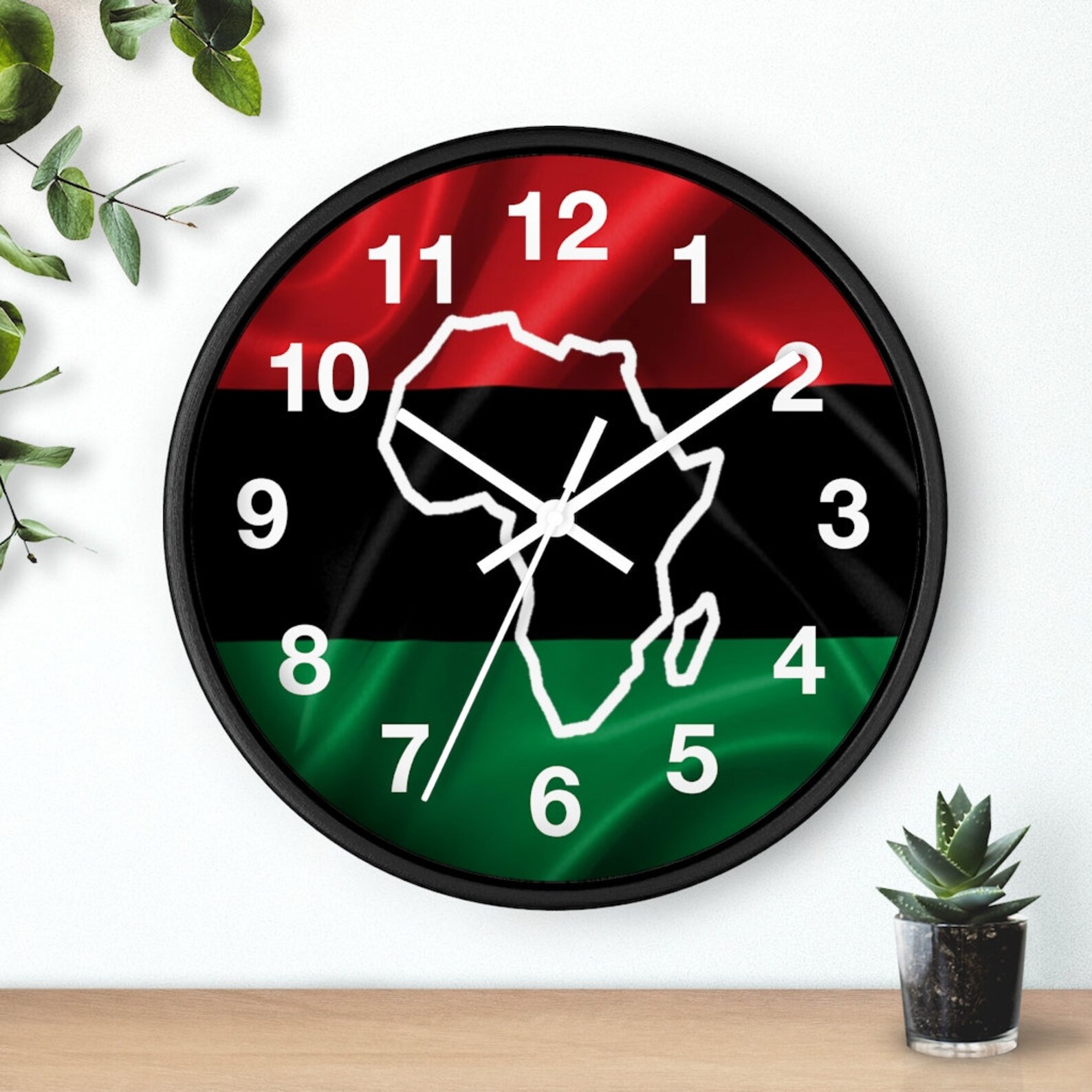 African Wall Clock, 10in Pan African Wall Clock Diaspora, Pan African