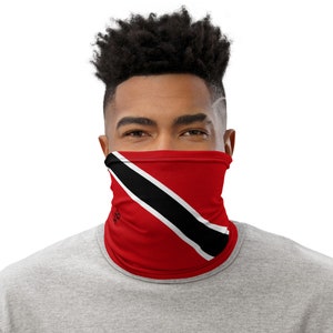Trinidad and Tobago Mask, Trinidadian face mask, Trini Face Mask, Flag Of Trinidad Neck Gaiter, Trini Bandana, Trinidad Face Covering