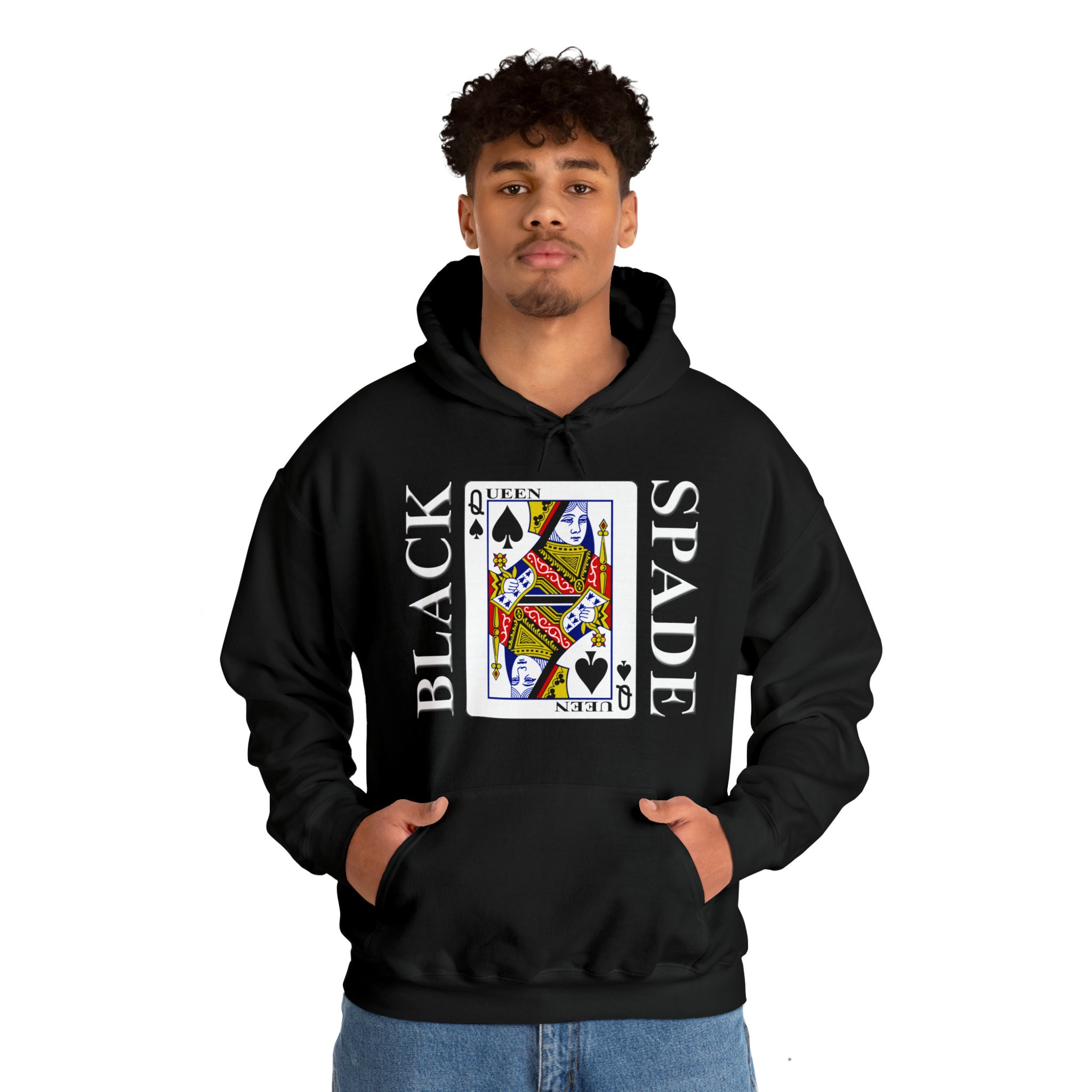 Queen of Spades Hoodie Playing Card Hoodie QOS Shirt Spade Etsy