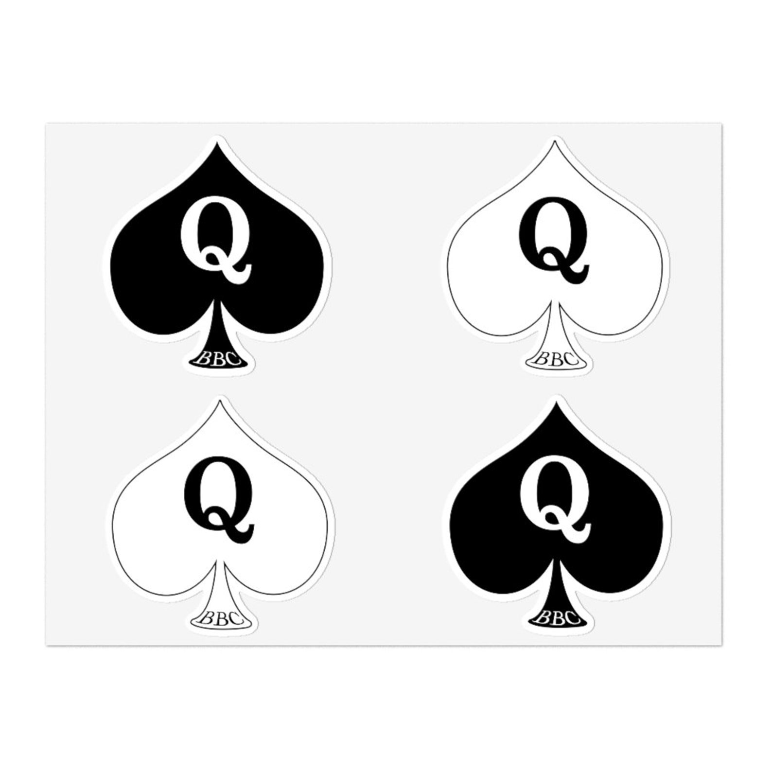 Queen of Spades Stickers, BBC Sticker, QOS Stickers, Hot Wife Stickers
