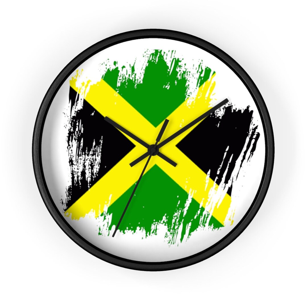 Jamaican Flag Wall Clock 10 Inch Clock Jamaican Art Etsy