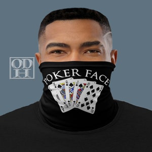 Máscara facial de pôquer | Máscara de pôquer | Máscara facial de tecido para jogador de pôquer | Presente de pôquer | Máscara de Cassino | Máscara de jogo | Máscara de Las Vegas | Cartas de jogar