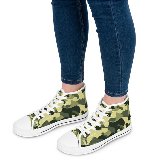 Zapatillas high top para mujer de camuflaje Etsy