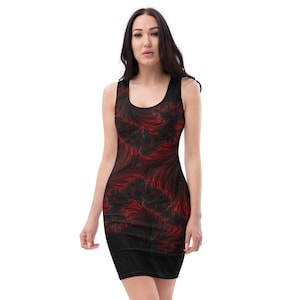 Sexy Dress, Red Black Bodycon Dress, Sexy Mini Dress, Little Black Dress, Stretchy Tight Dress, Womens Club Streetwear Outfit