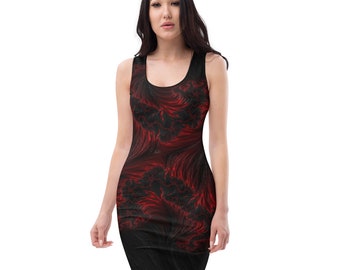 Sexy Dress, Red Black Bodycon Dress, Sexy Mini Dress, Little Black Dress, Stretchy Tight Dress, Womens Club Streetwear Outfit