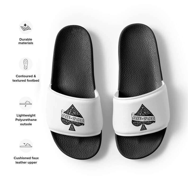 Queen of Spades Slides Flip Flops Women's Sandals, QOS Shoes, Hot Wife, BBC, Sexy Summer Sandals