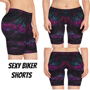 Women&#39;s Bike Shorts, Colorful Yoga Shorts, Short Leggings, Workout Gym