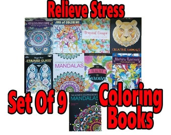 Coloring Books For Adults (Set of 9 Books)