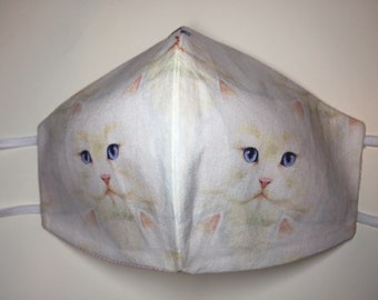 Cat mask, makeshift mask, fabric mask, cotton mask, mask, washable, 1 piece