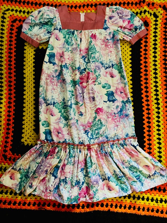 Vintage 1980s Hawaiian floral housedress women’s S