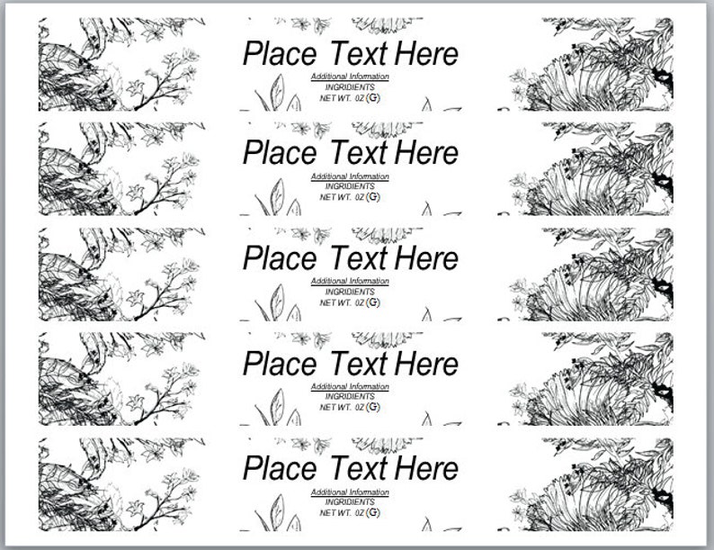 Soap Label Templates Wrap Around Labels 5 Template | Etsy