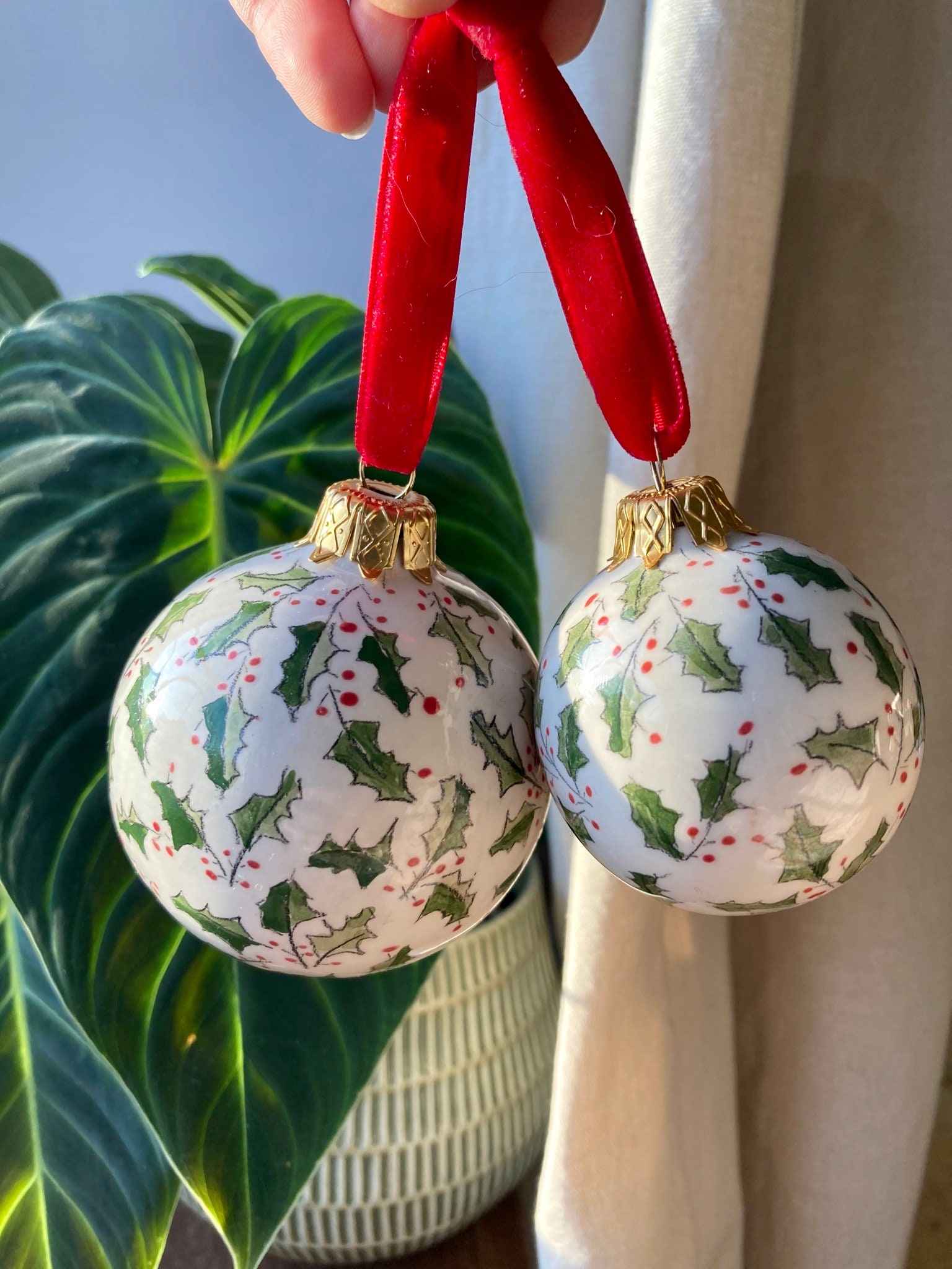 Porcelain Christmas ornament berries Christmas tree decoration  Etsy