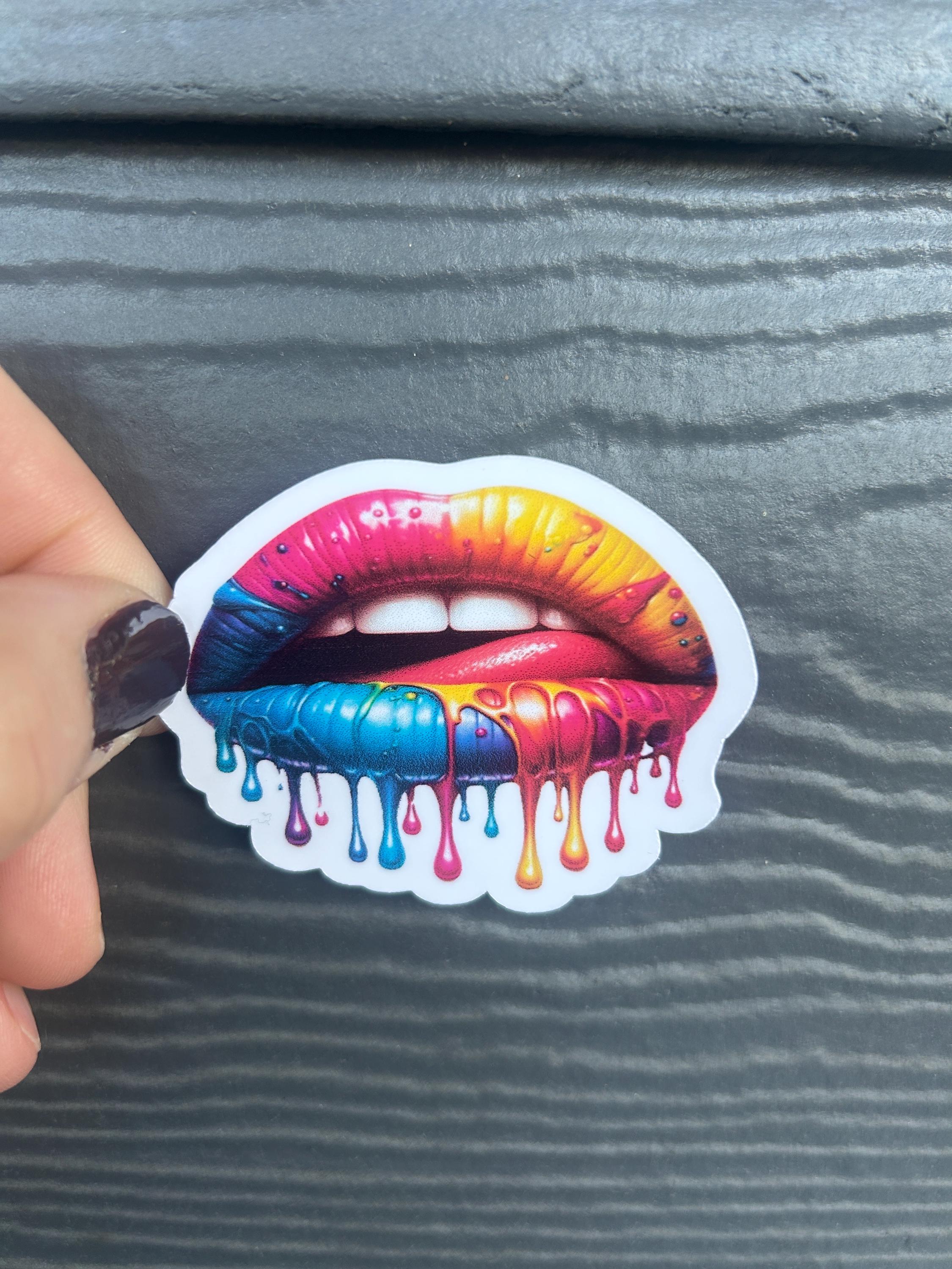 Sticker Printer Lips Colorful Lips Sticker, Laptop Sticker - Etsy