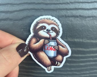 Sloth drinking Diet Coke Sticker
