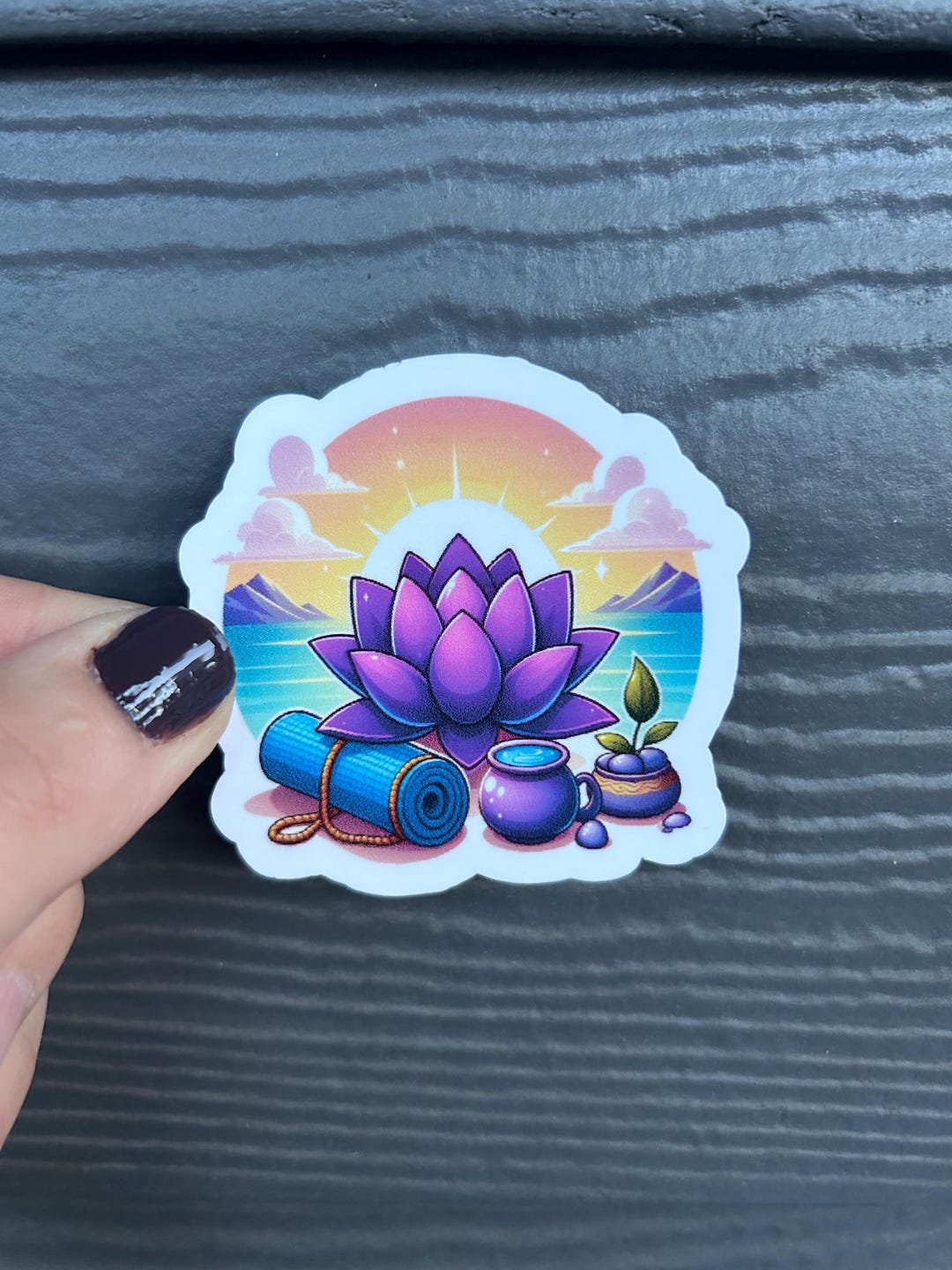 Sticker Lotus Lotus Flower Sticker - Etsy