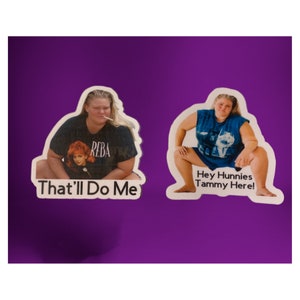 That&#39;ll Do Me, Hey Hunnies Tammy Here Sticker, Meme Sticker, Laptop Sticker, Trailer Trash Tammy, Funny