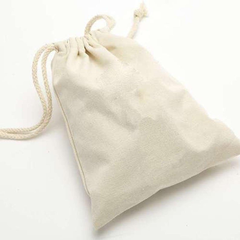 Free WorldWide Delivery Poly Cotton Bags 100 pcs of 8x12 WHITE Colour Drawstring Bag Wedding Favor Double Drawstring Muslin Bags