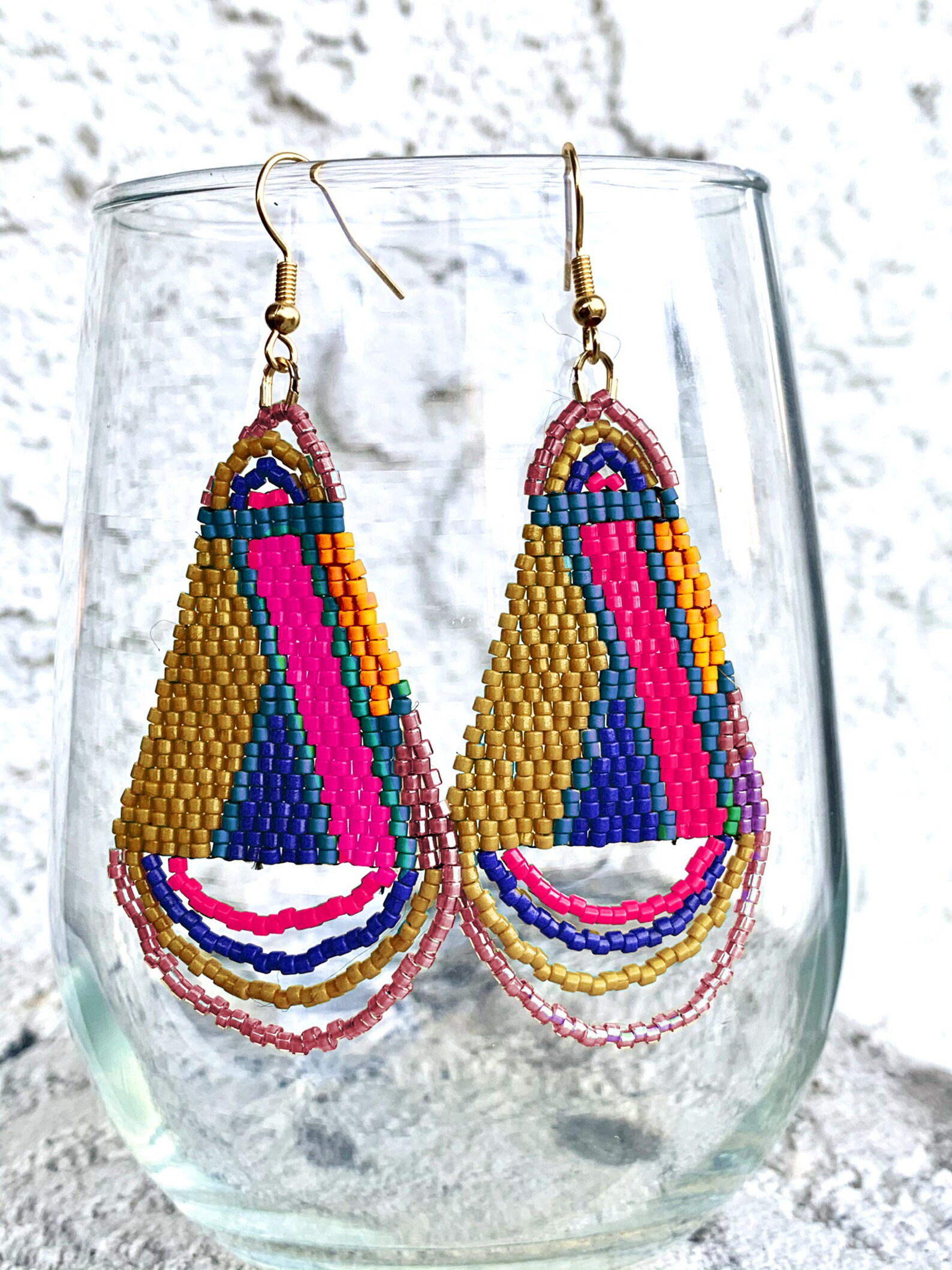 Handmade Beaded Teardrop earrings | Etsy