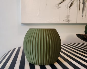 Mid century modern planter, Ribbed planter, succulent, cacti, indoor house planter, vase,pot