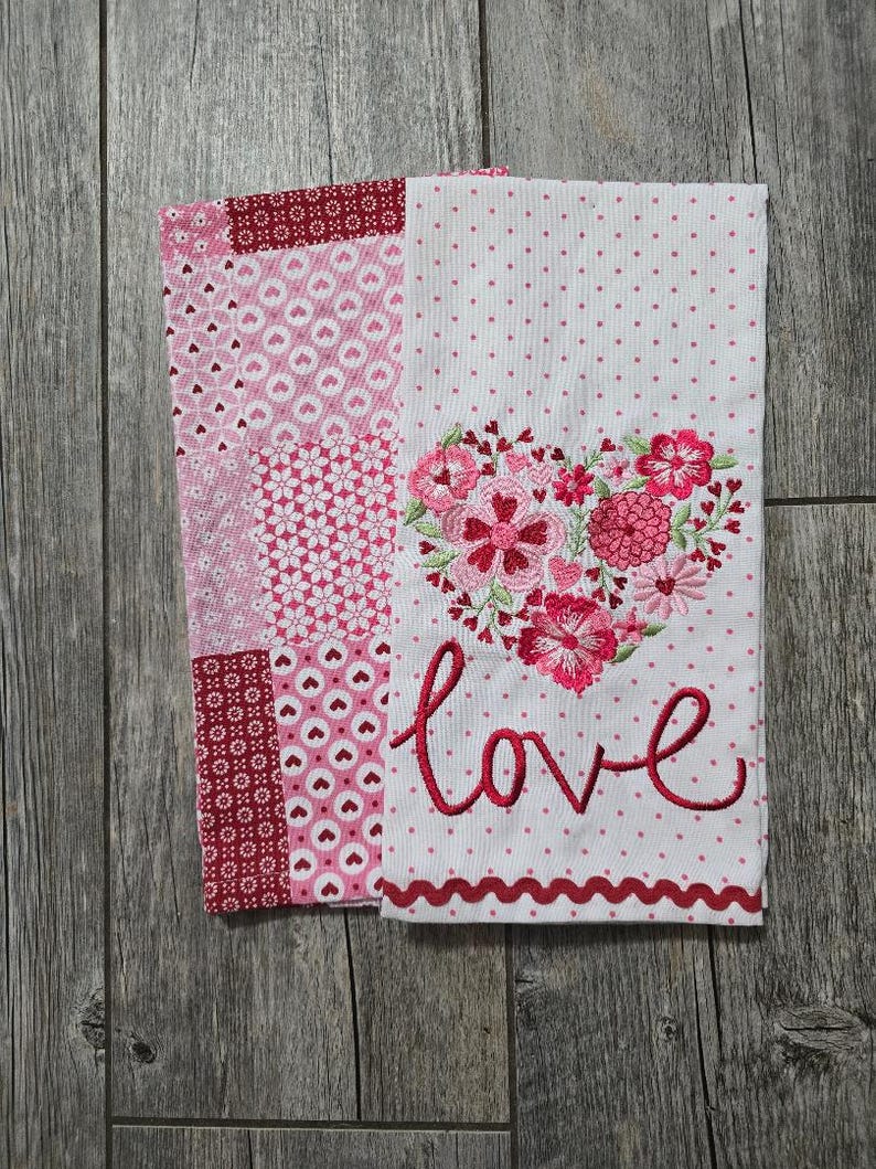 Valentine Kitchen Towels Set 100% Cotton Valentine Kitchen Towels-valentine Tea Towels-2 Set ...