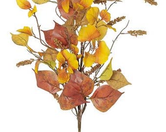 Elm Leaf and Tassel Seed Spray : Rust Color Spray