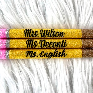 3 For 32, Pencil Pen, Pencil Glitter Pen, Custom Teacher Gift, Teacher Pen, Teacher Gel Pen, Epoxy Pen, Custom Pens