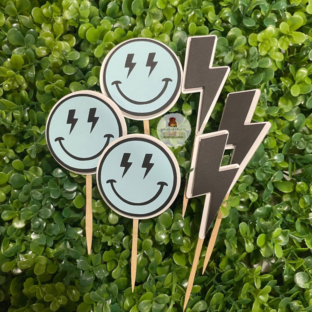 Happy Face Cupcake Toppers | One Cool Dude | Electric Smile | Light ...
